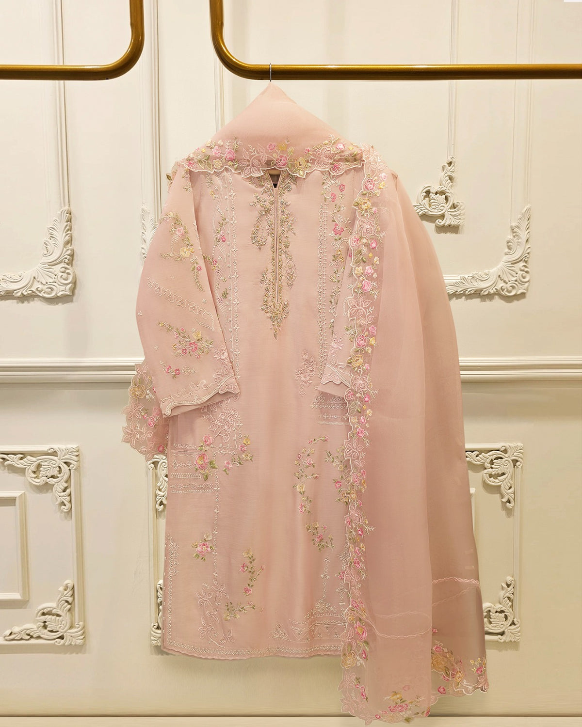 3 Piece - Pure Khaddi Silk Embroidered  Suit S115737 Main image