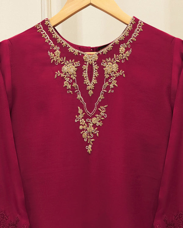 Pure Khaddi Silk Embroidered Shirt S115764