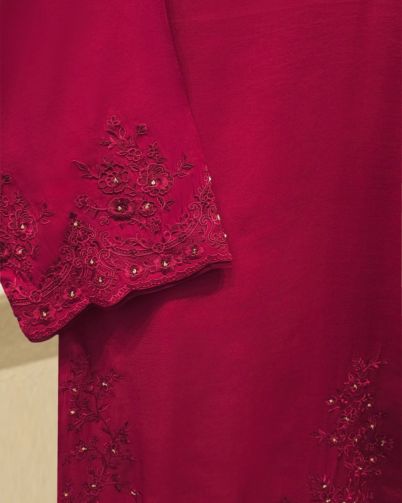 Pure Khaddi Silk Embroidered Shirt S115764 Secondary image