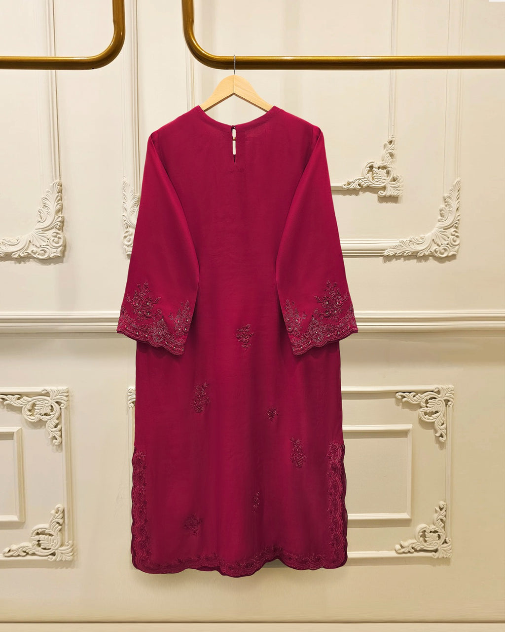 Pure Khaddi Silk Embroidered Shirt S115764