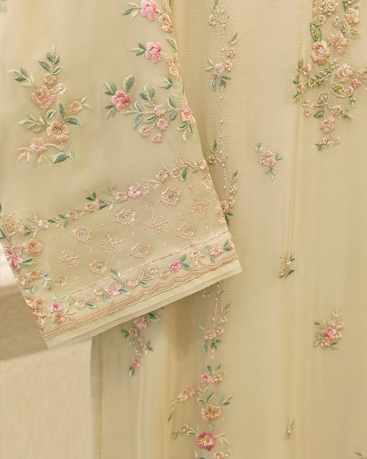 3 Piece - Pure Embroidered Chiffon Suit S115760