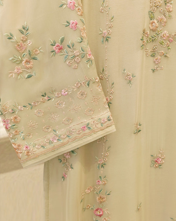 3 Piece - Pure Embroidered Chiffon Suit S115760