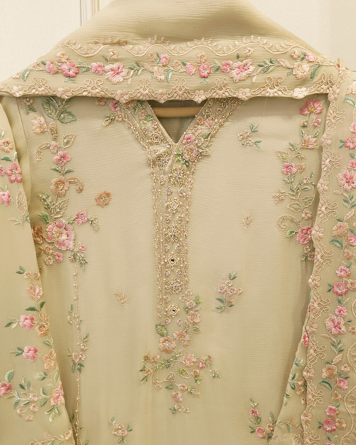 3 Piece - Pure Embroidered Chiffon Suit S115760