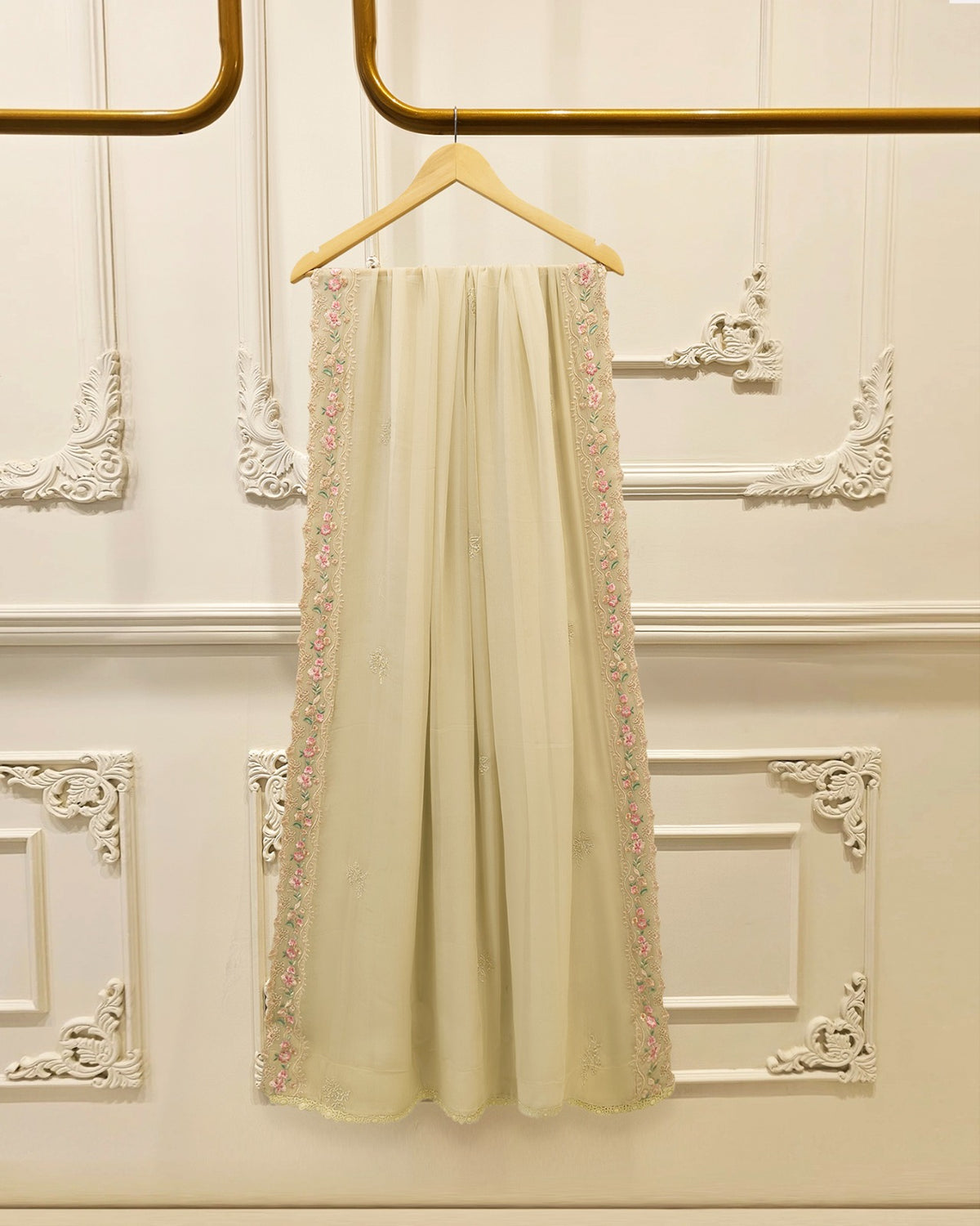 3 Piece - Pure Embroidered Chiffon Suit S115760
