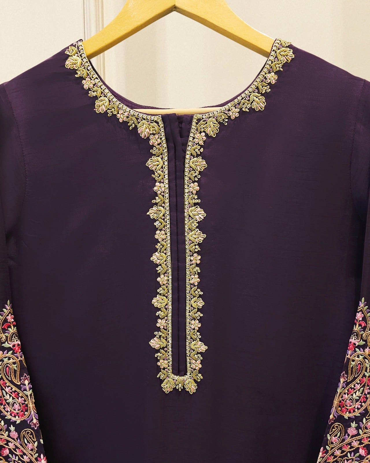 2 Piece- Pure  Sheesha Silk Embroidered Suit S115765 Secondary image