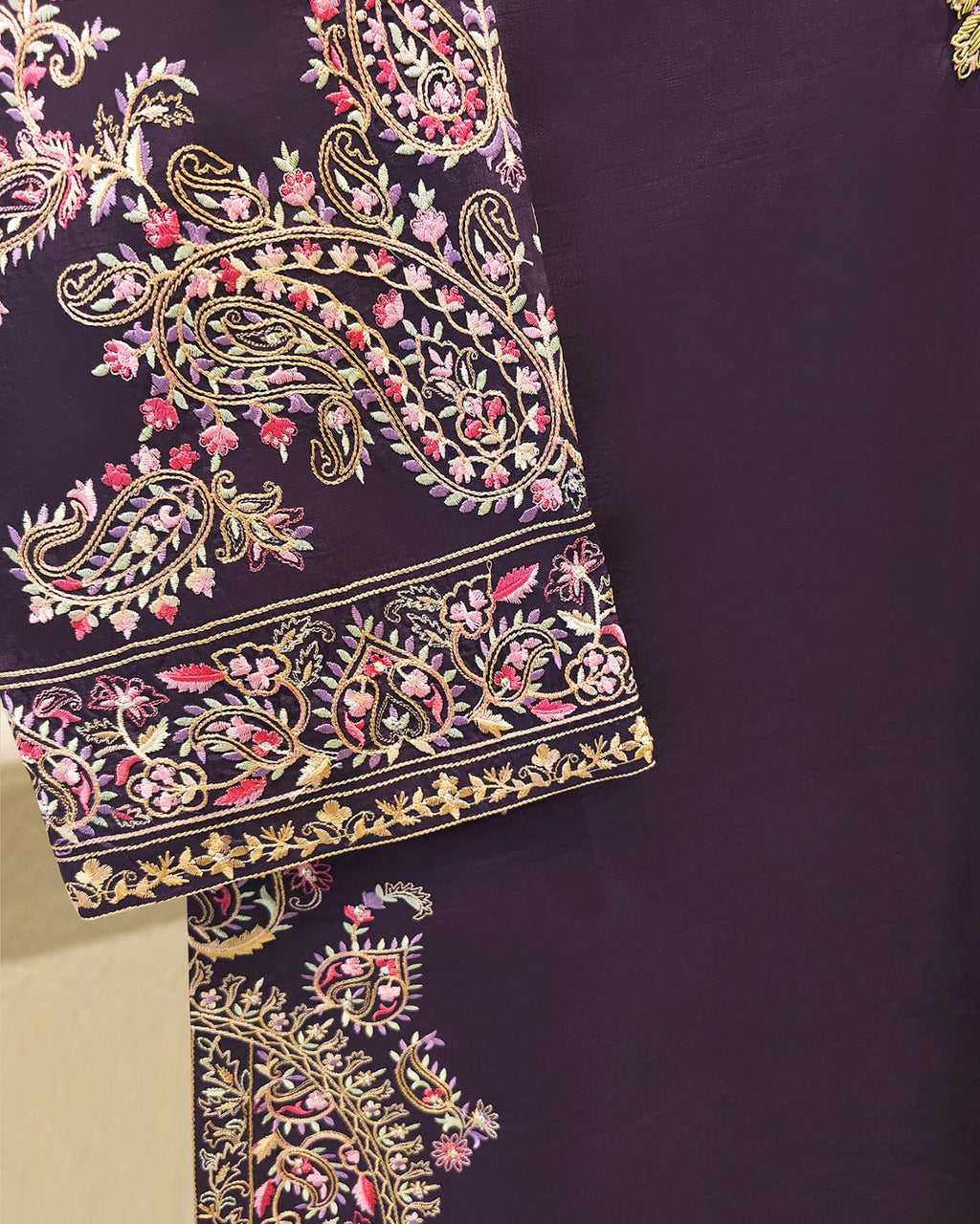 2 Piece- Pure  Sheesha Silk Embroidered Suit S115765