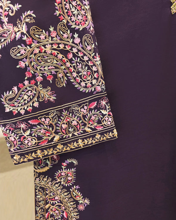 2 Piece- Pure  Sheesha Silk Embroidered Suit S115765