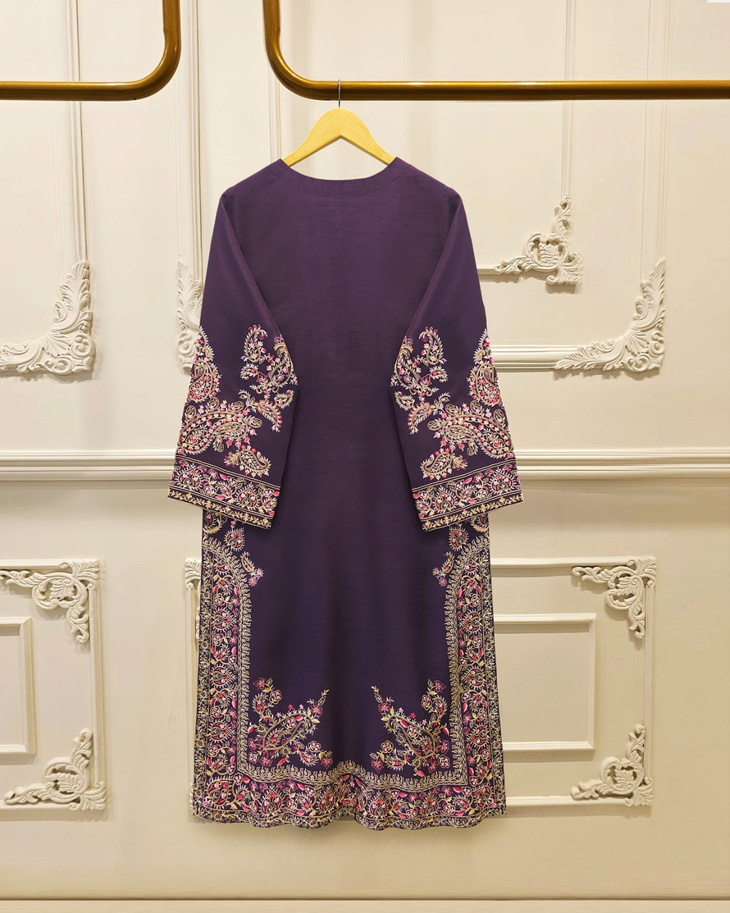 2 Piece- Pure  Sheesha Silk Embroidered Suit S115765