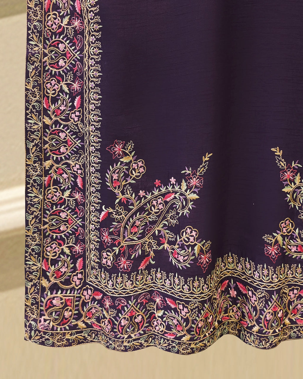 2 Piece- Pure  Sheesha Silk Embroidered Suit S115765