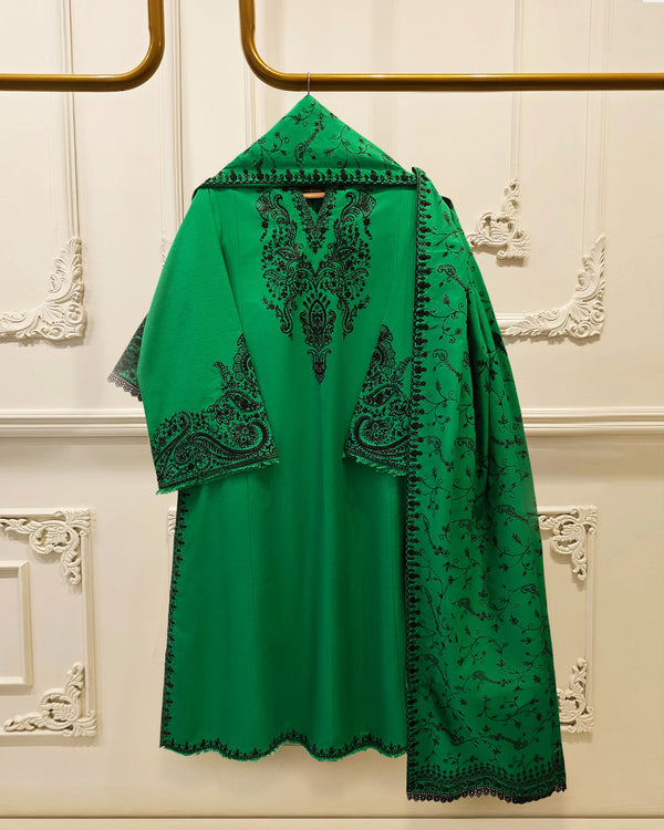 3 Piece - Embroidered Khaddar Suit S115769