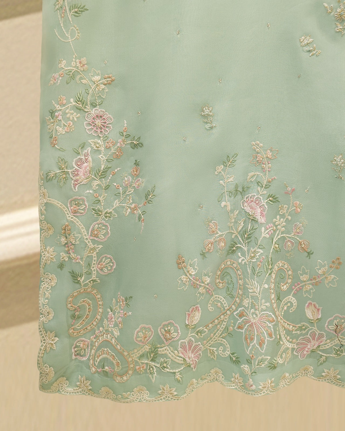 3 Piece- Pure  Sheesha Silk Embroidered Suit S115767