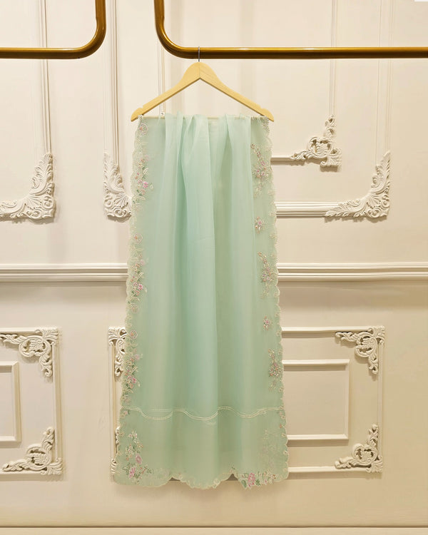 3 Piece- Pure  Sheesha Silk Embroidered Suit S115767