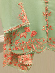 3 Piece - Pure Embroidered Cotton Net Suit S112720