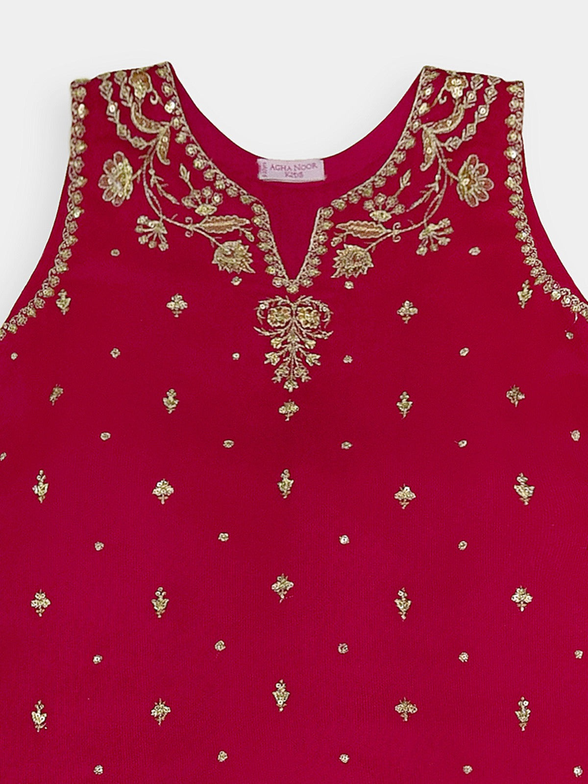 (Kids) 2 Piece - Embroidered Cotton Net Suit KD100R Secondary image
