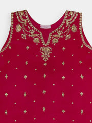 (Kids) 2 Piece - Embroidered Cotton Net Suit KD100R