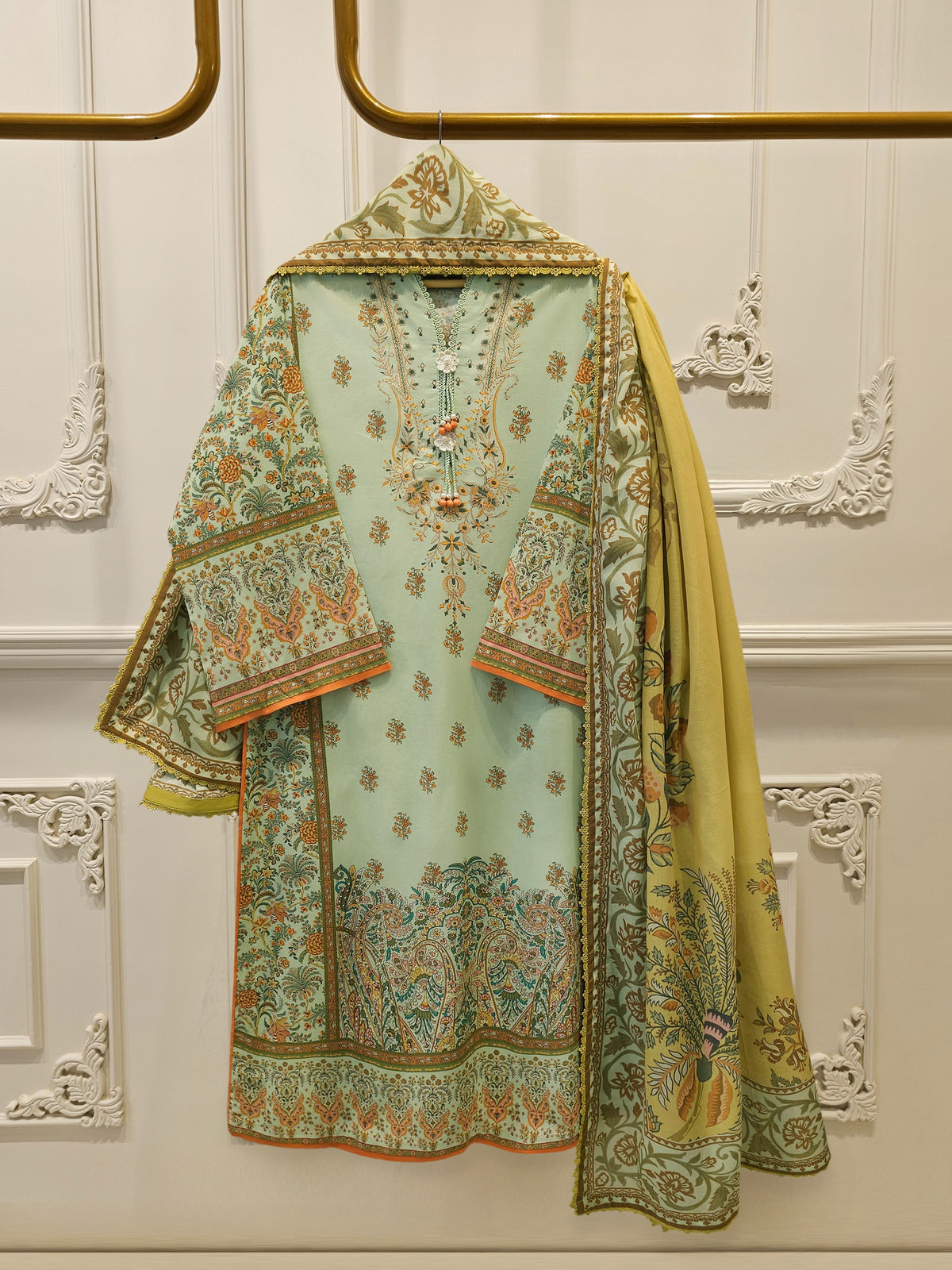 2 Piece - Digital printed Cambric Suit S115566 Main image