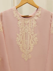 2 Piece - Pure Embroidered Cotton Net Suit S113728
