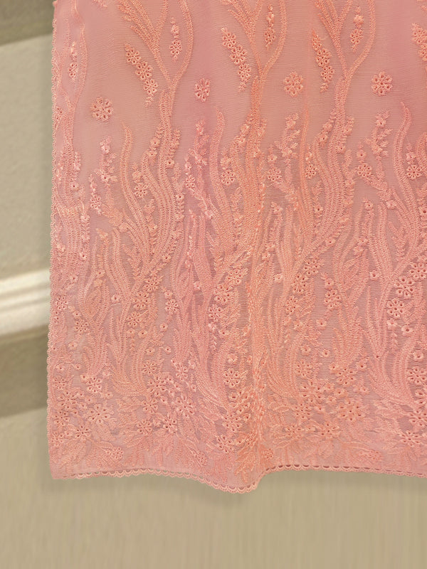 3 Piece - Pure Embroidered Cotton Net Suit S114041