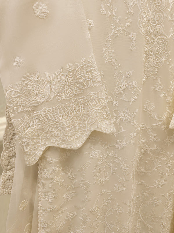 3 Piece - Pure Embroidered Cotton Net Suit S113799