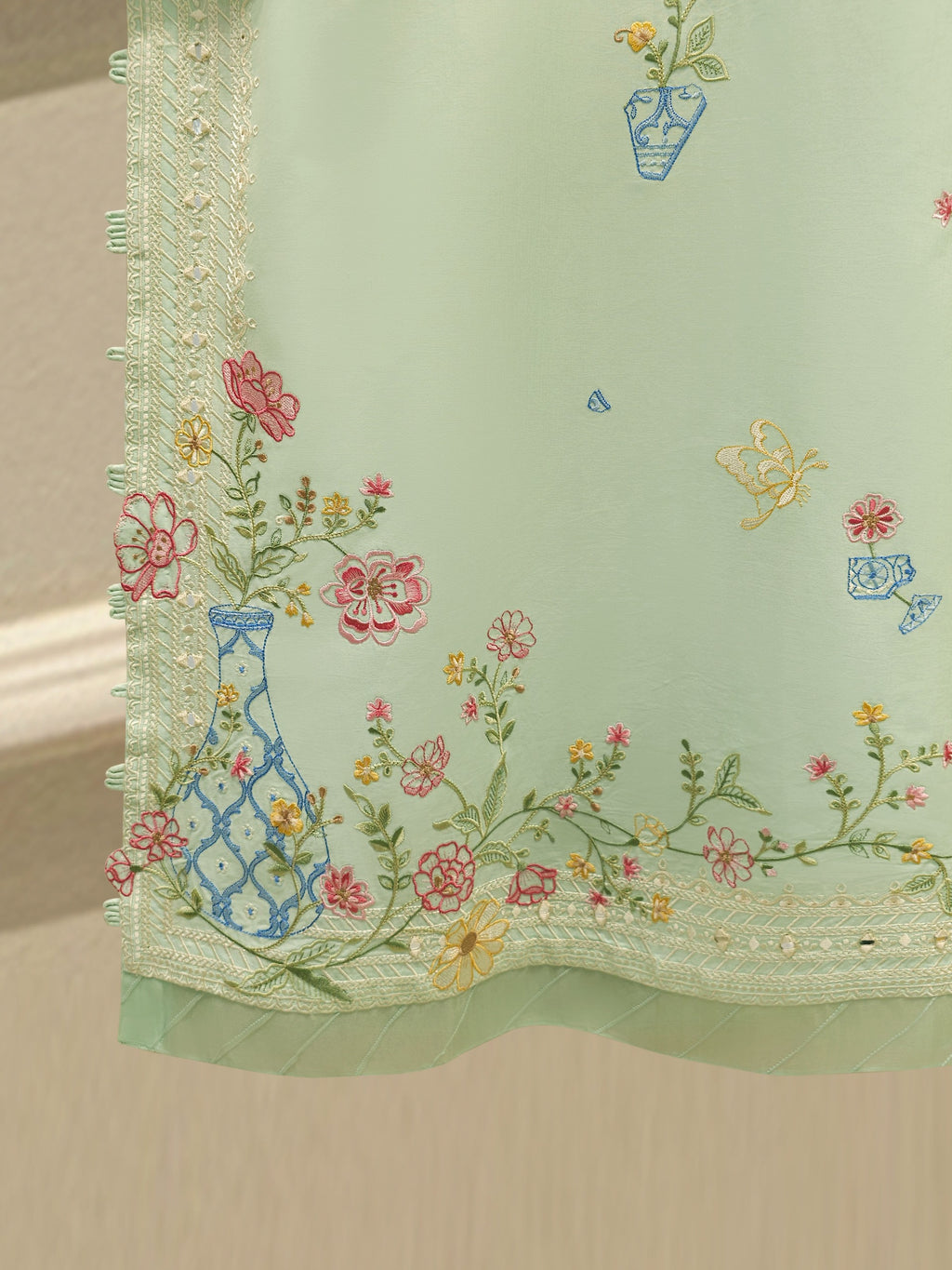 2 Piece - Embroidered Cambric Suit WS00313