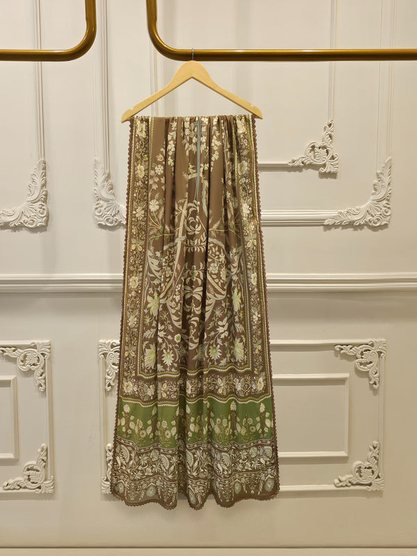 2 Piece -Digital Printed  Embroidered Cambric Suit S115065