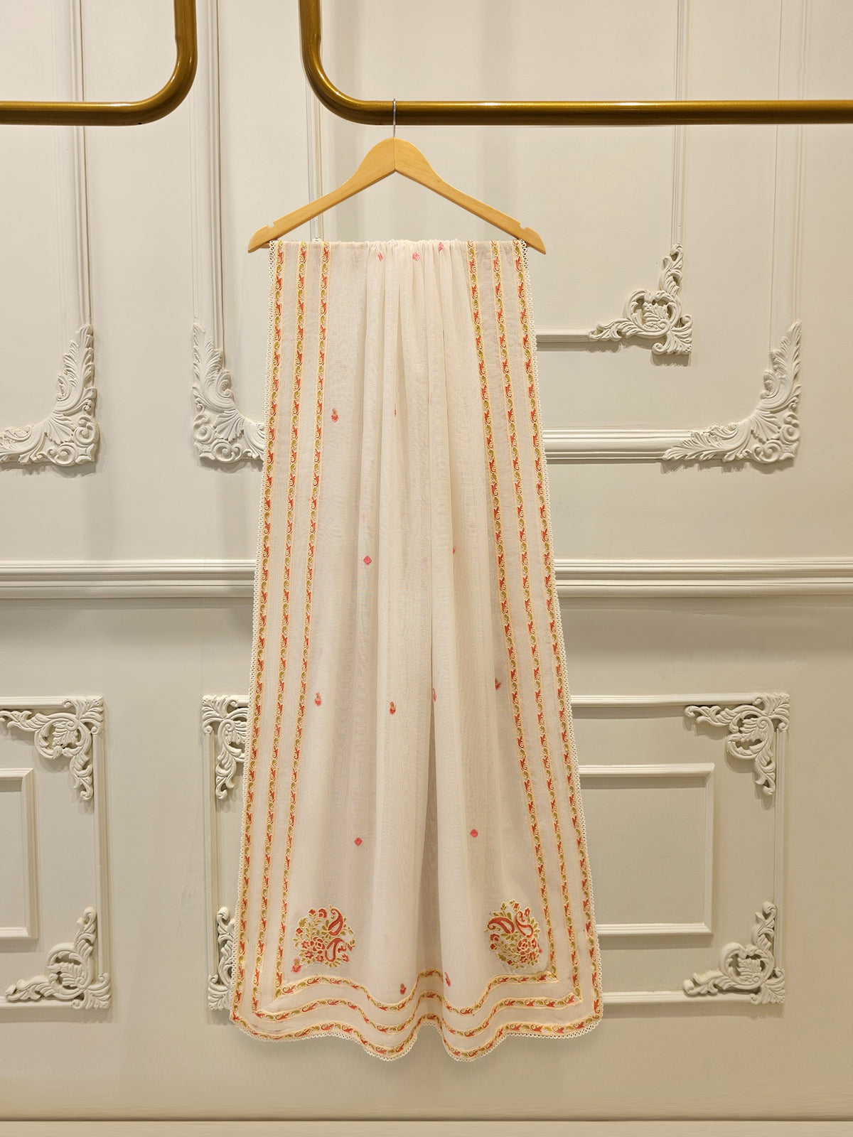 3 Piece - Pure Embroidered Cotton Net Suit S114069
