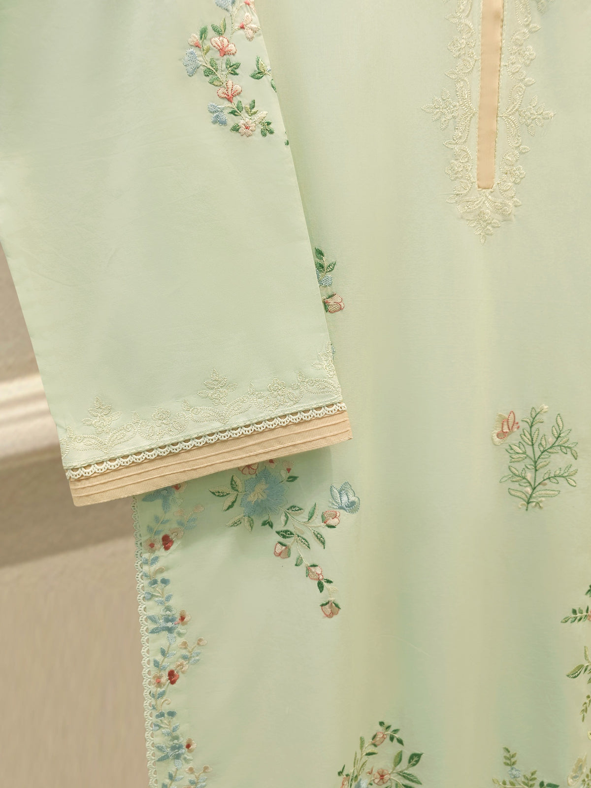 2 Piece - Embroidered Cambric Suit S114092