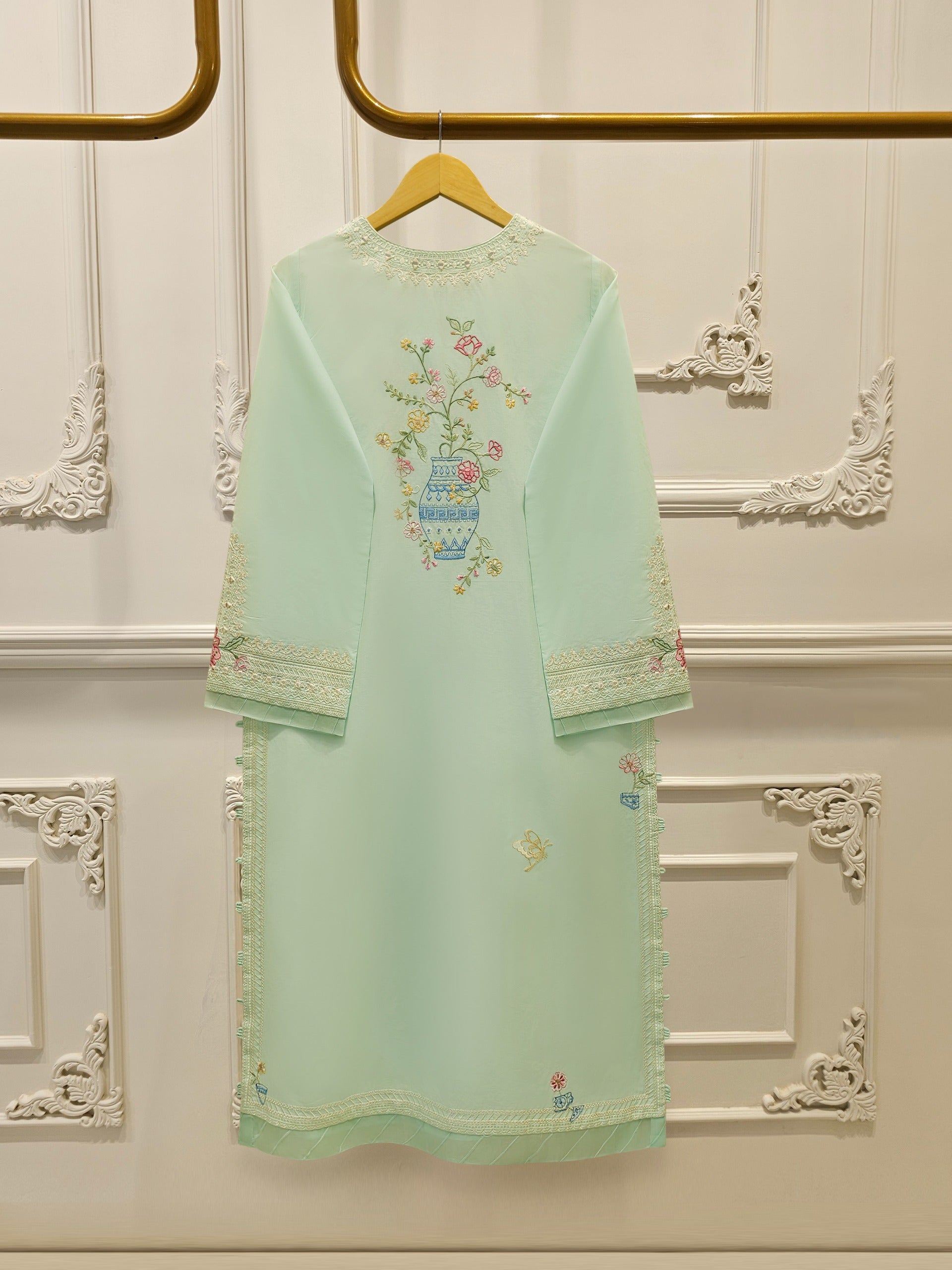 2 Piece - Embroidered Cambric Suit WS00313