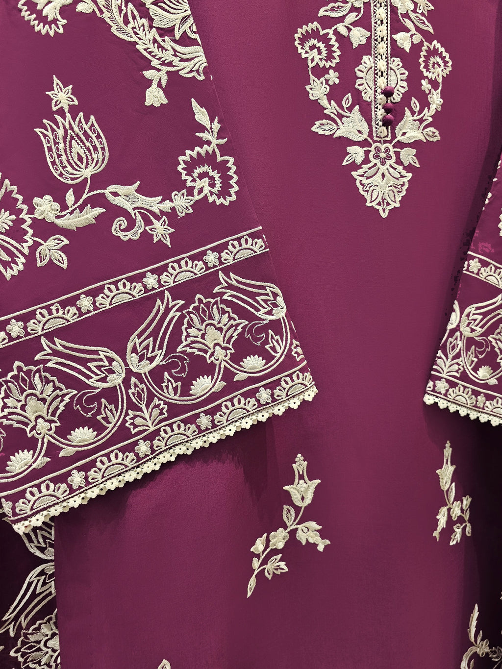 3 Piece- Embroidered Cambric Suit S111750