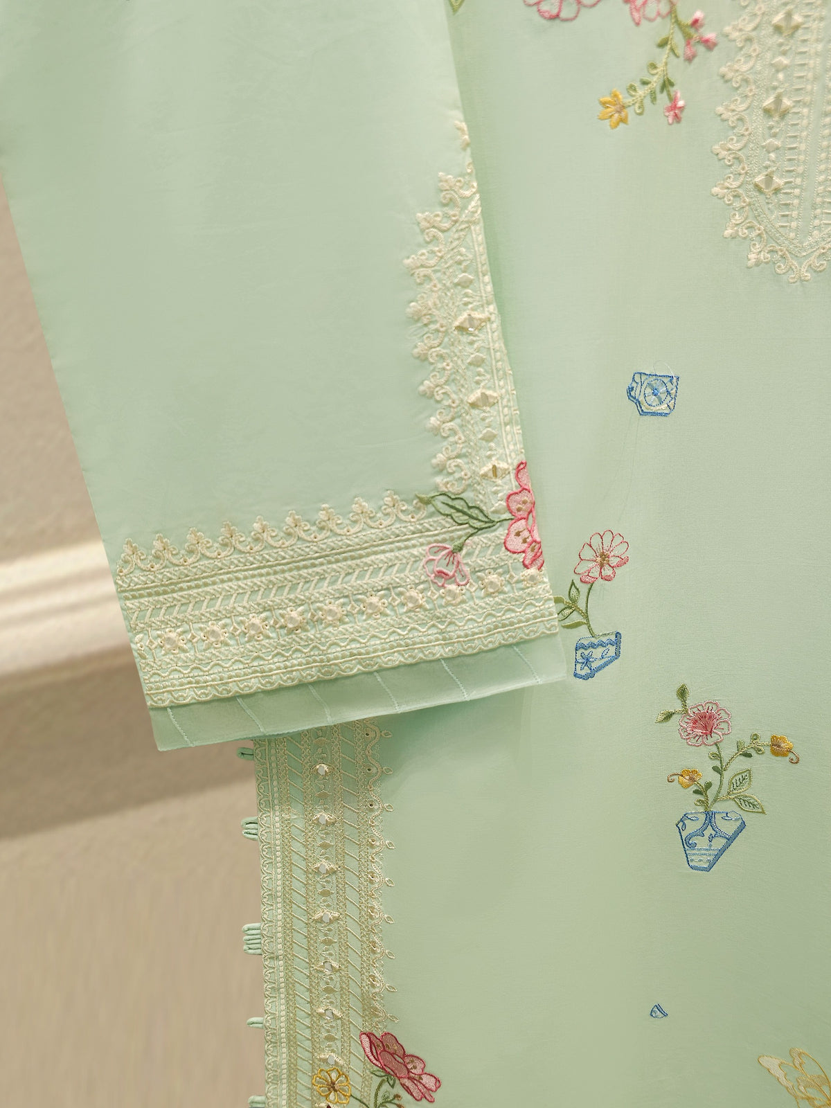 2 Piece - Embroidered Cambric Suit WS00313