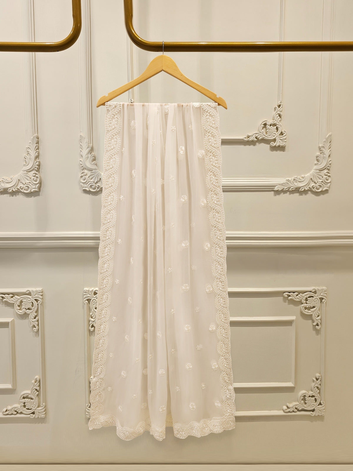 3 Piece - Pure Embroidered Cotton Net Suit S113799