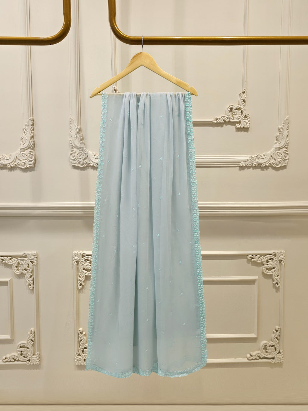 3 Piece - Pure Embroidered Chiffon Suit S113801