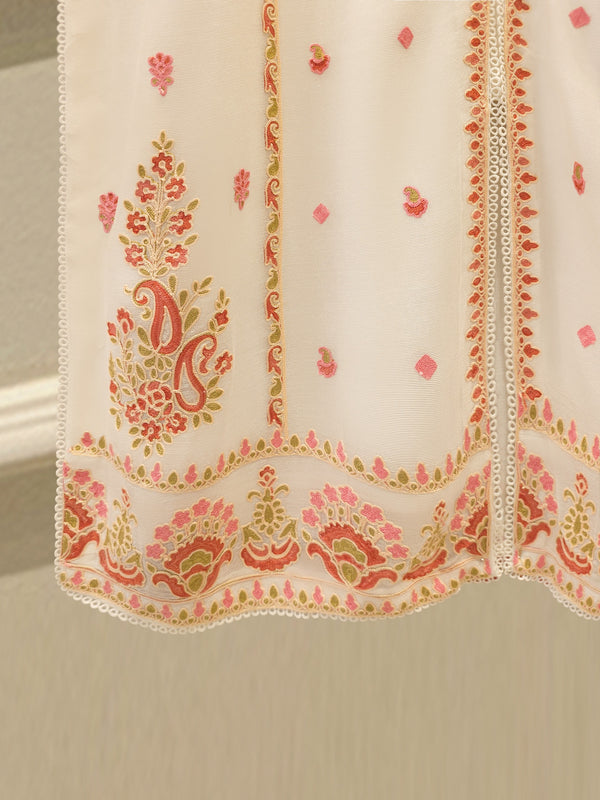 3 Piece - Pure Embroidered Cotton Net Suit S114069