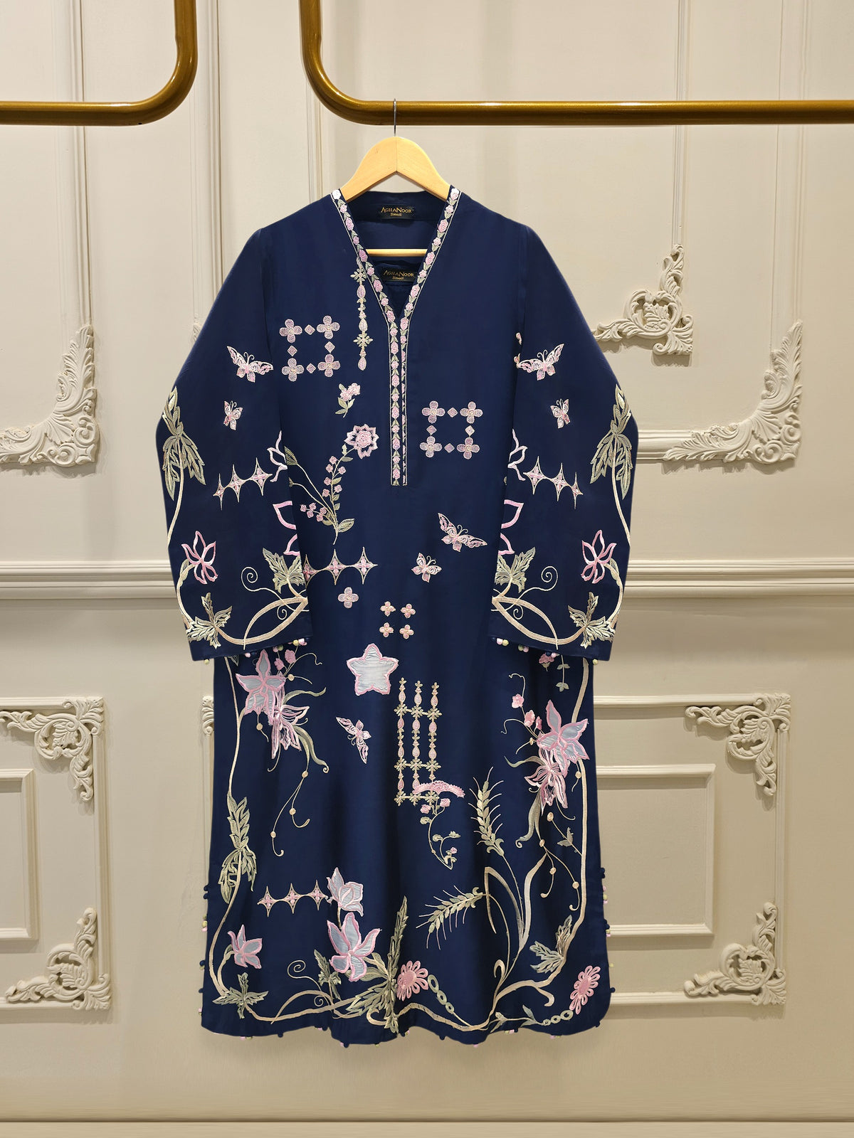 2 Piece- Pure Sheesha Silk Embroidered Suit S115147 Main image