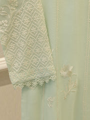 3 Piece - Pure Embroidered Cotton Net Suit S114005