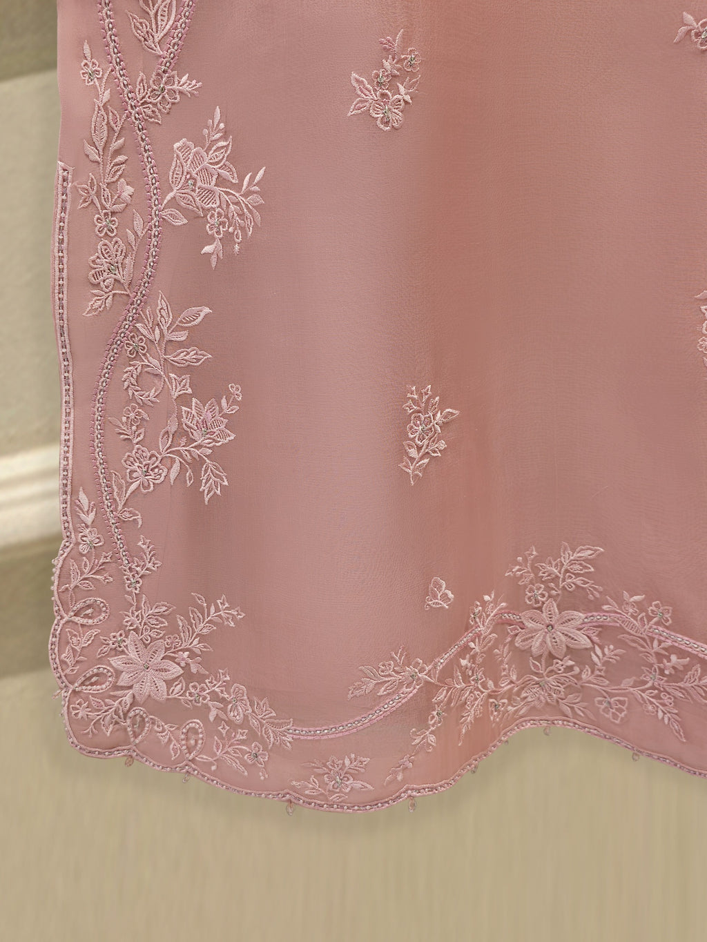 Pure Embroidered Organza Shirt S114044