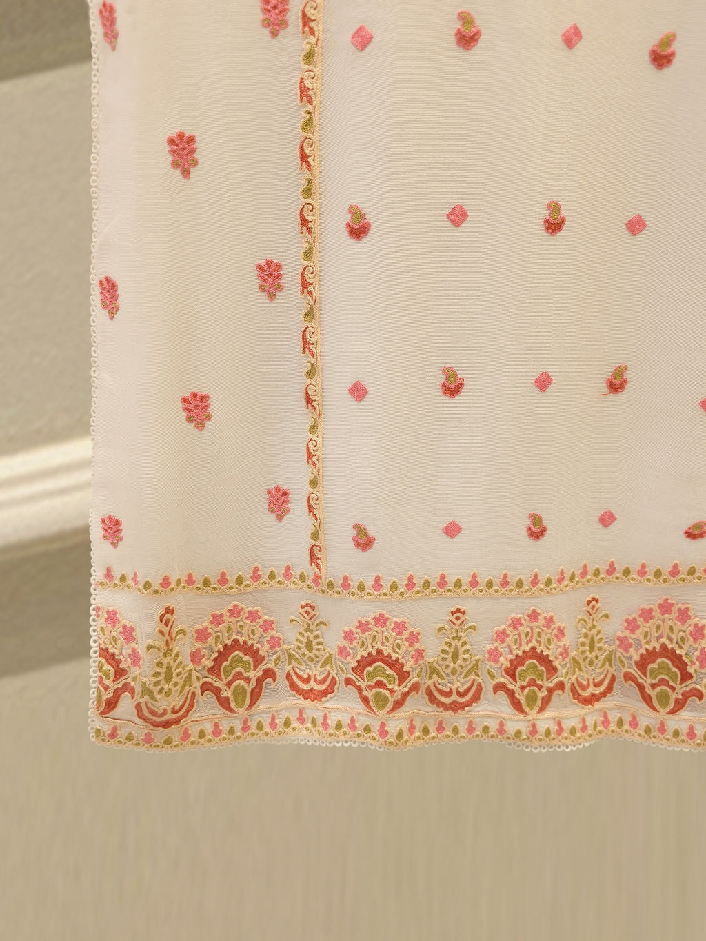 3 Piece - Pure Embroidered Cotton Net Suit S114069