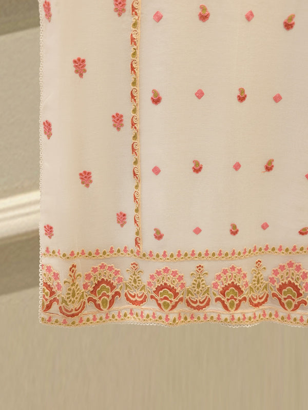 3 Piece - Pure Embroidered Cotton Net Suit S114069