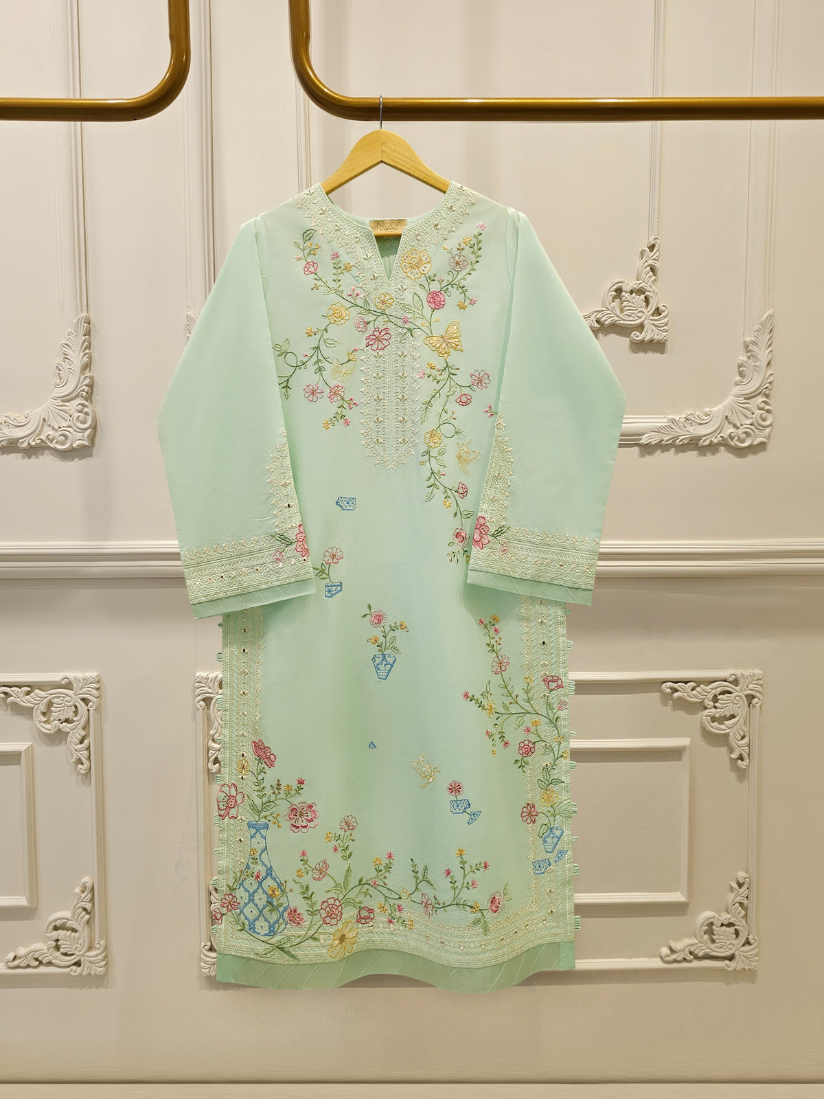 2 Piece - Embroidered Cambric Suit WS00313
