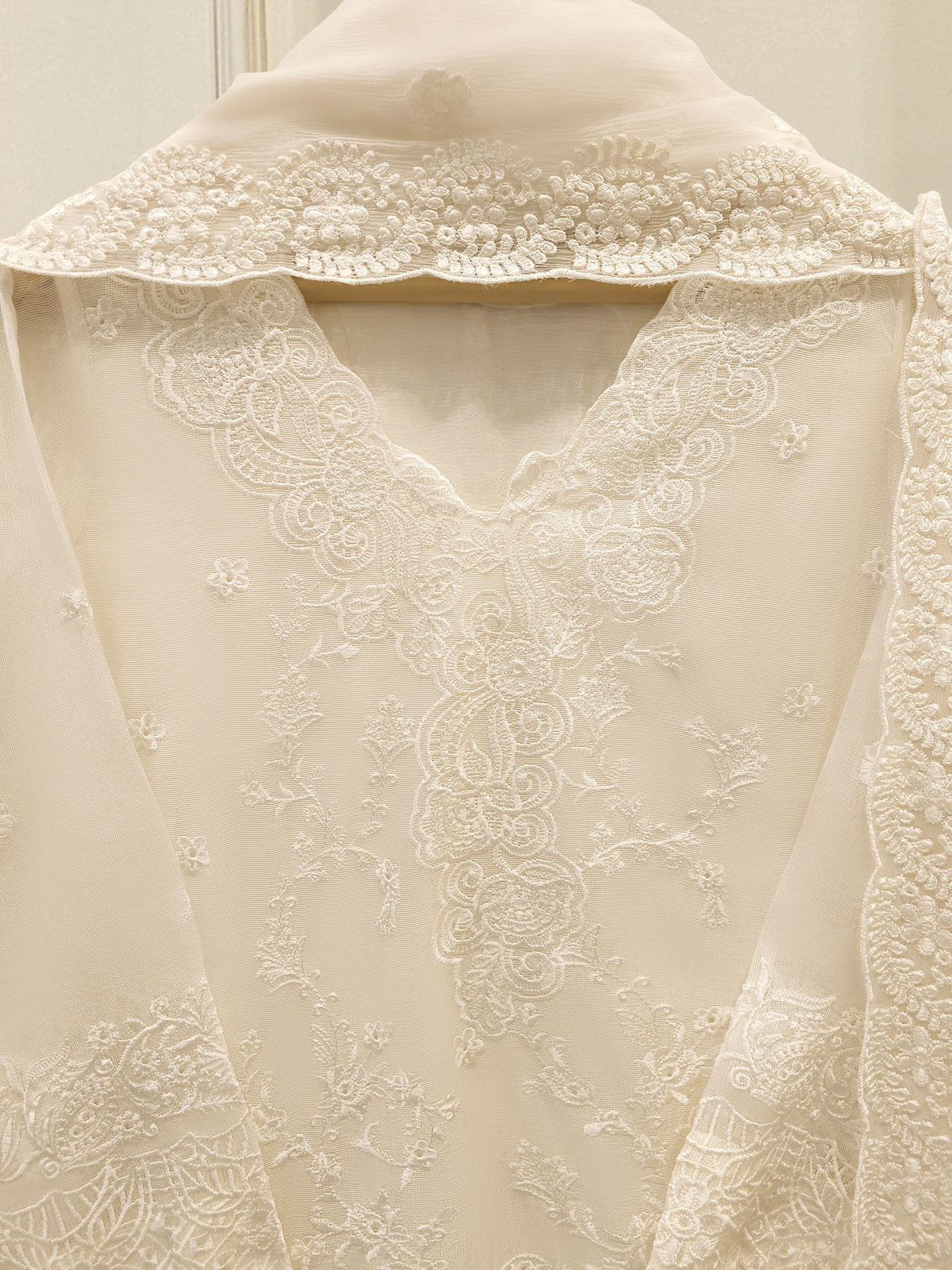 3 Piece - Pure Embroidered Cotton Net Suit S113799