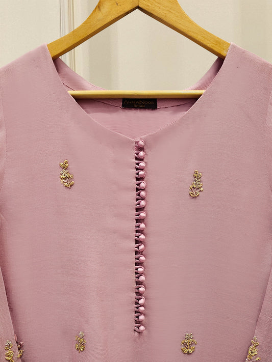 2 Piece - Pure Embroidered Cotton Net Suit S111870