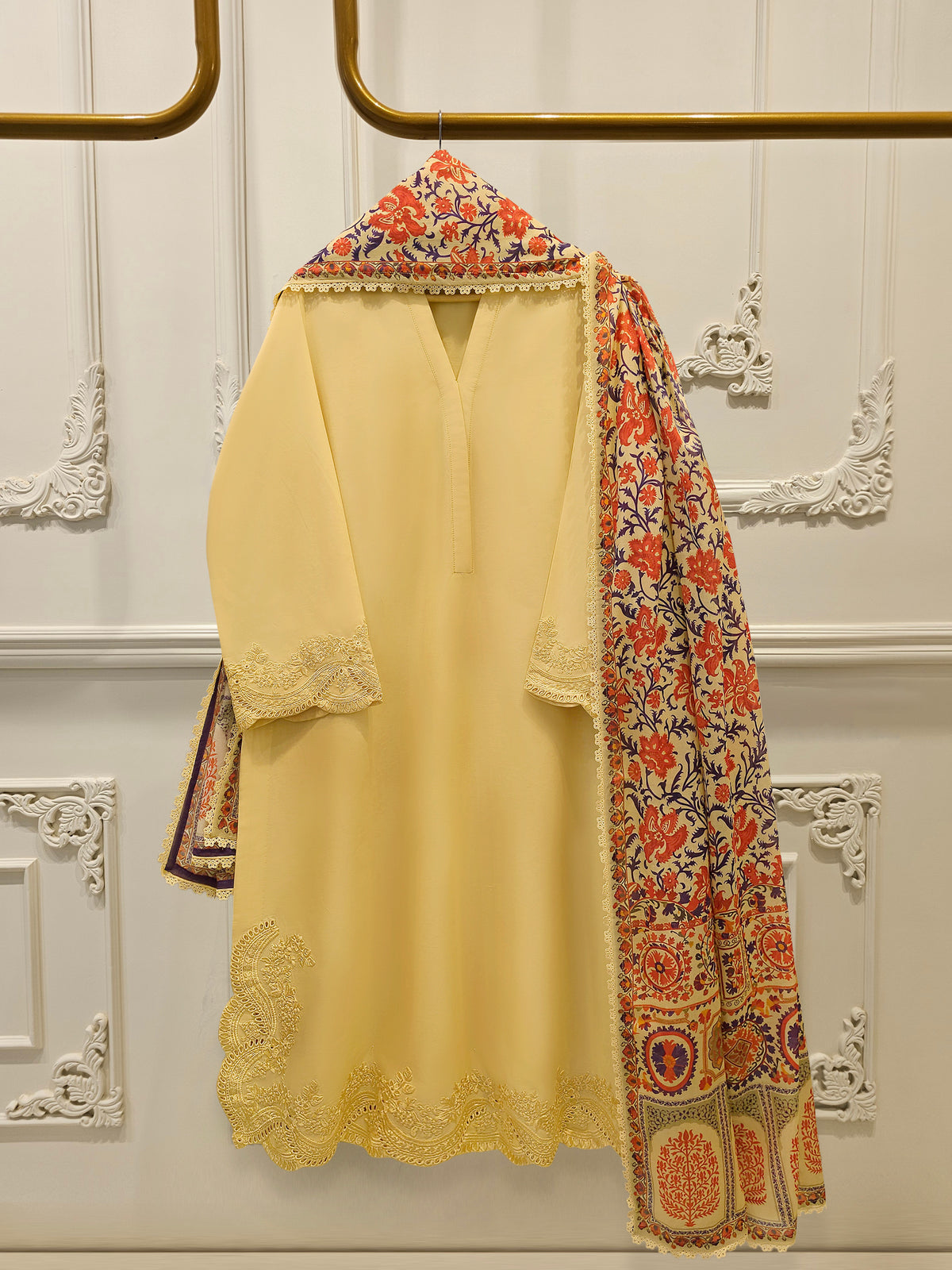 3 Piece - Embroidered Cambric Suit S113753