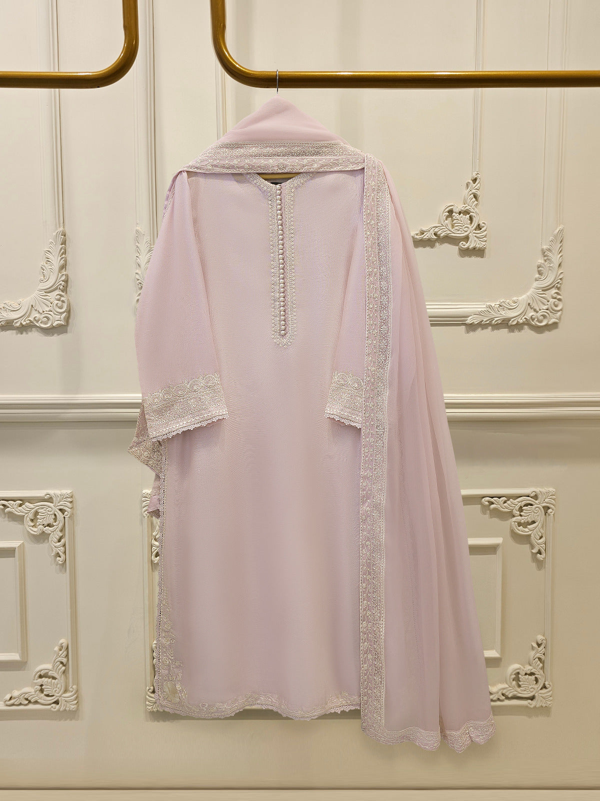 3 Piece - Pure Embroidered Cotton Net Suit S113512