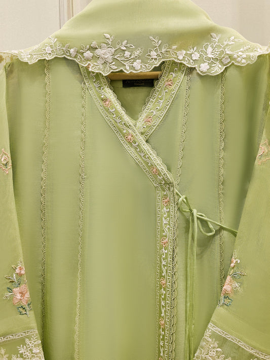 3 Piece - Pure Embroidered Cotton Net Suit S111819