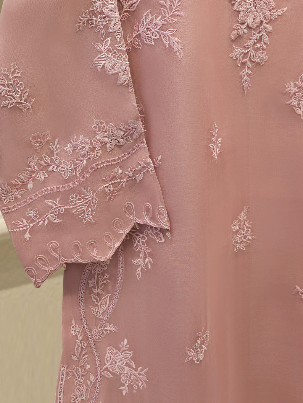 Pure Embroidered Organza Shirt S114044