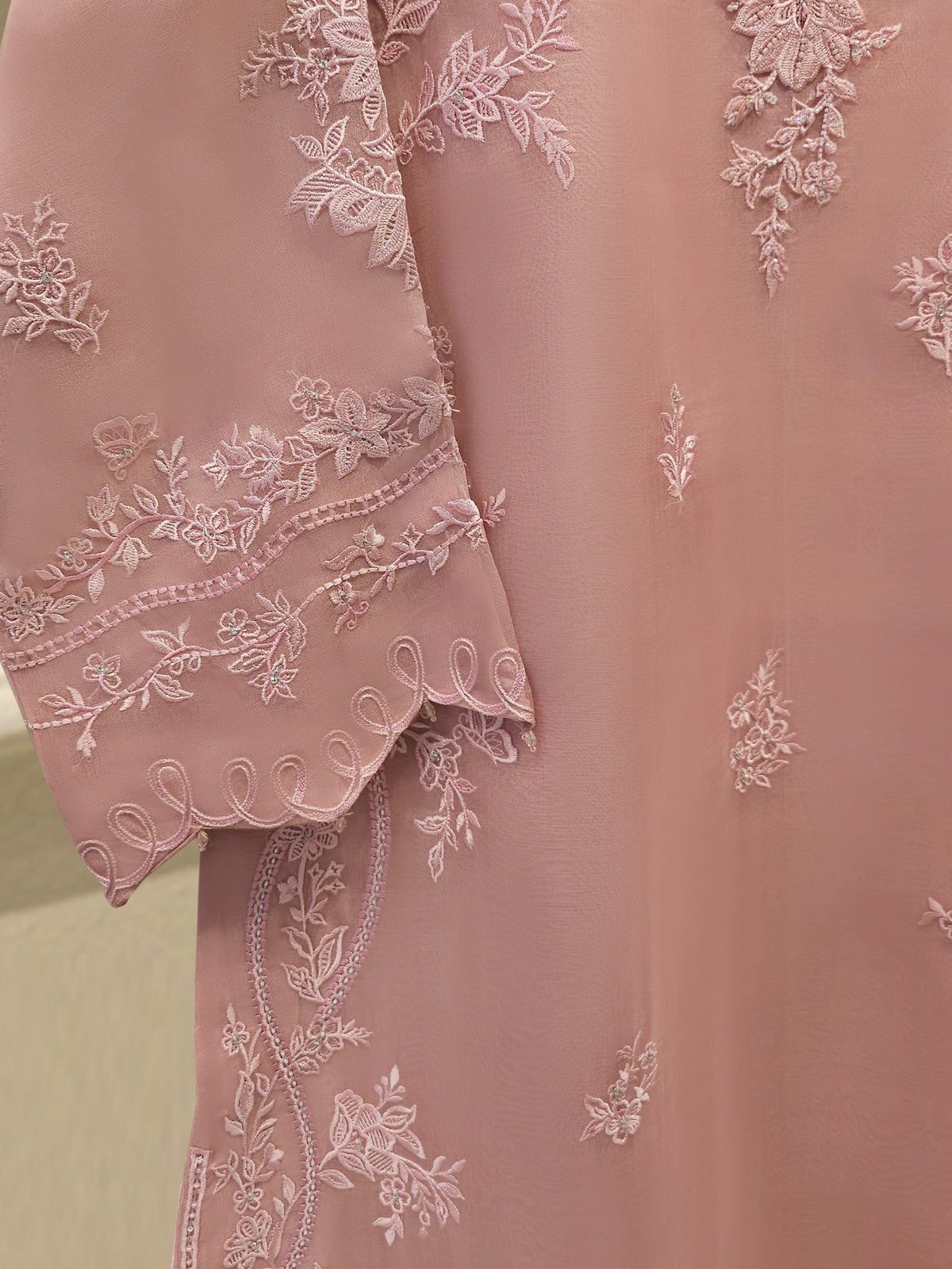 Pure Embroidered Organza Shirt S114044