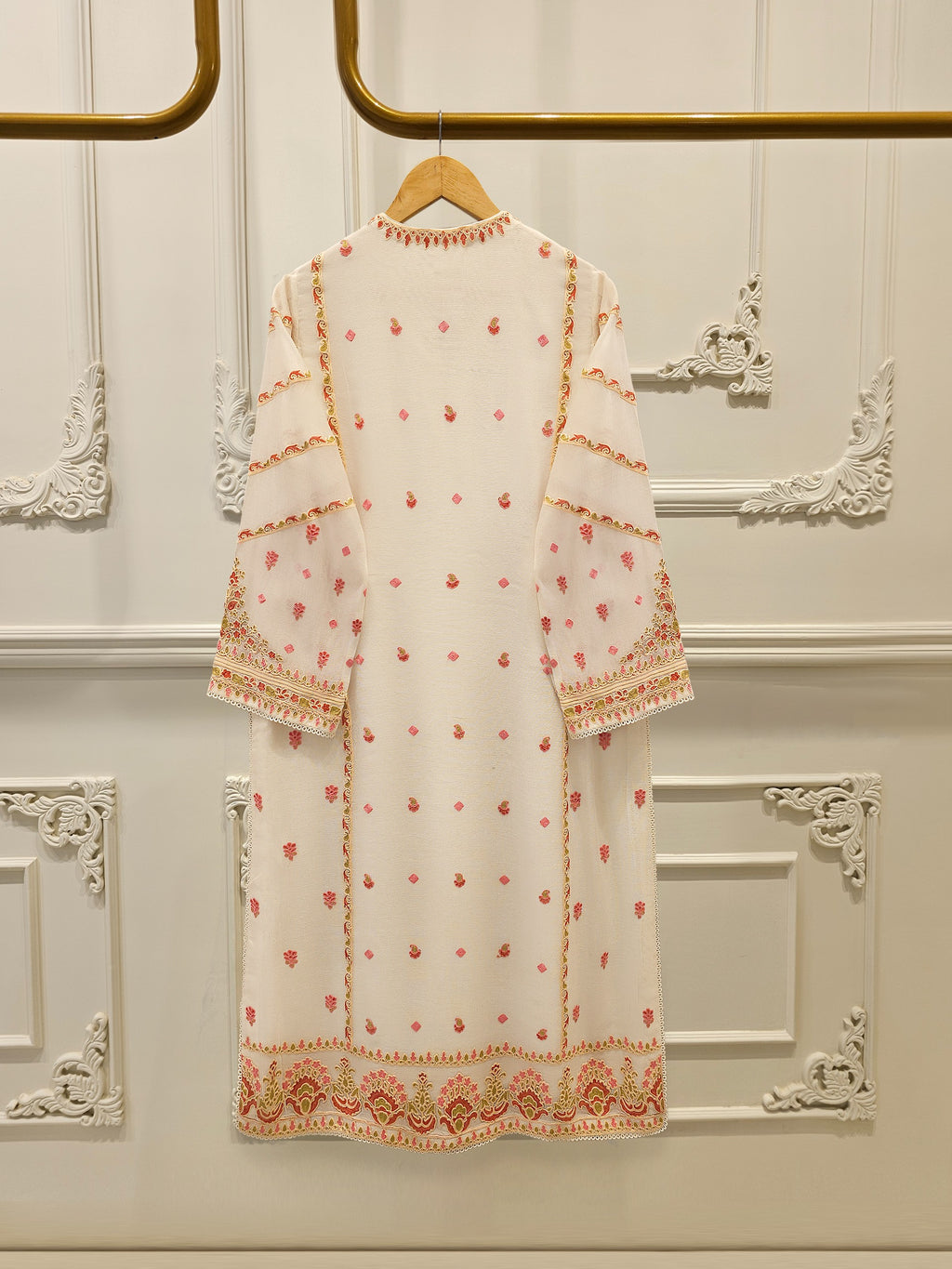 3 Piece - Pure Embroidered Cotton Net Suit S114069