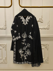 3 Piece - Pure Embroidered Cotton Net Suit S114391