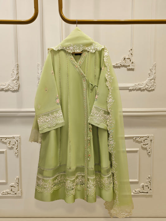 3 Piece - Pure Embroidered Cotton Net Suit S111819