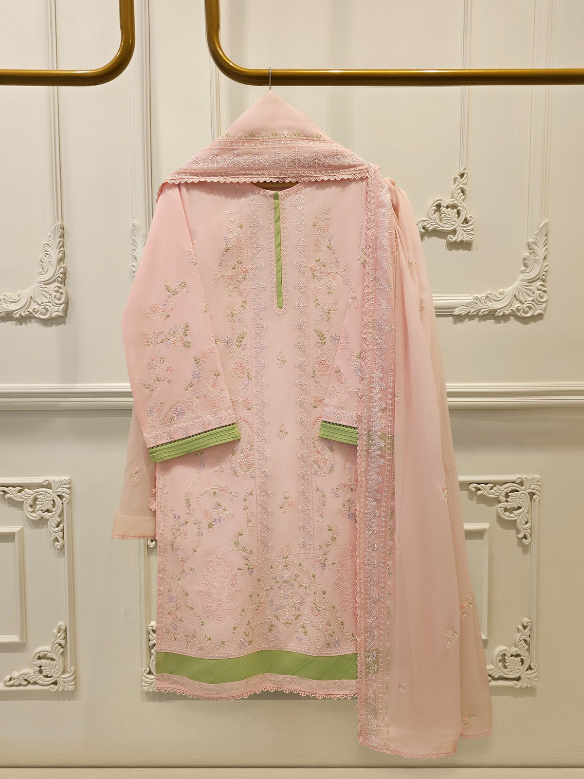 2 Piece - Embroidered Cambric Suit S114091